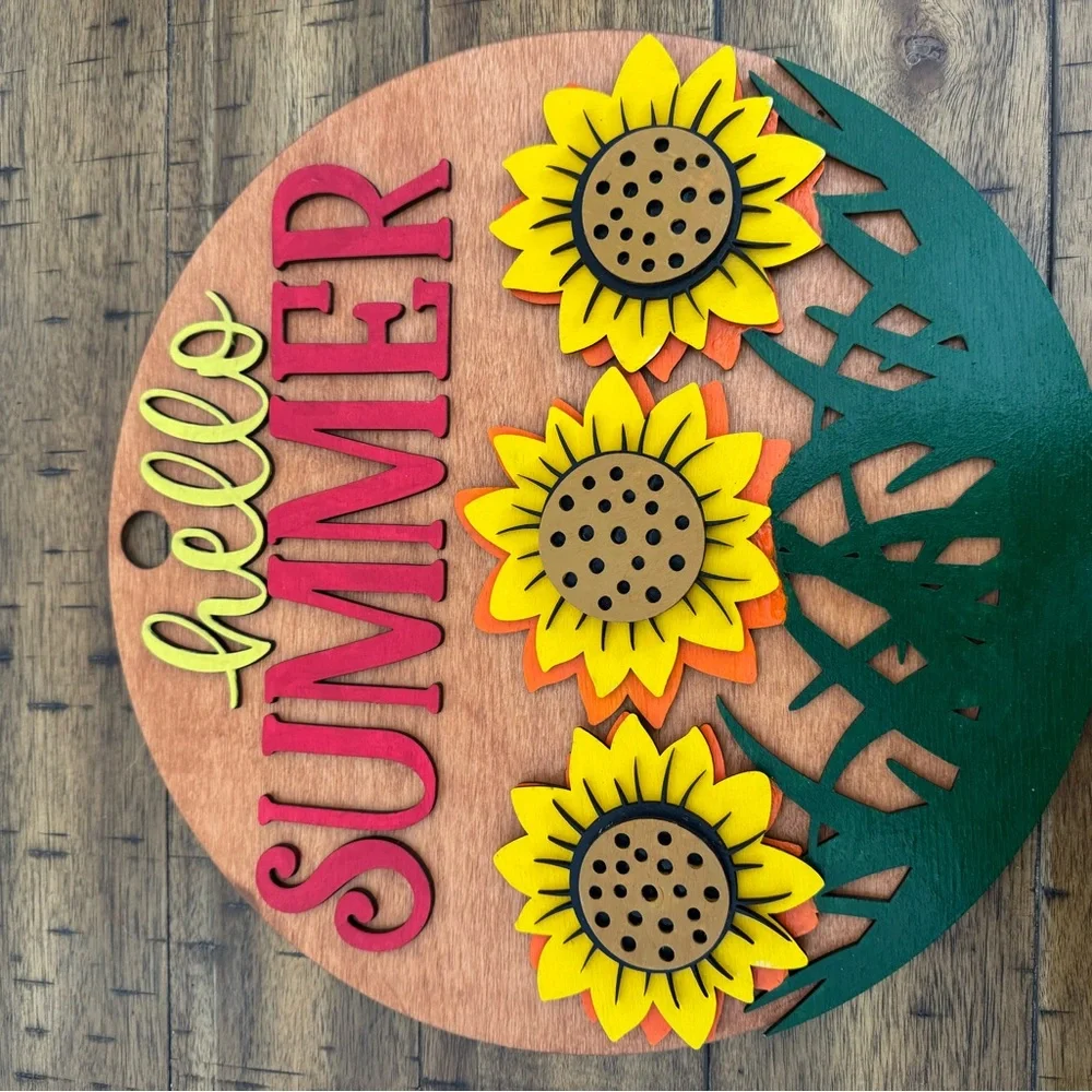 Hello Sunflower Summer Wall Decor
